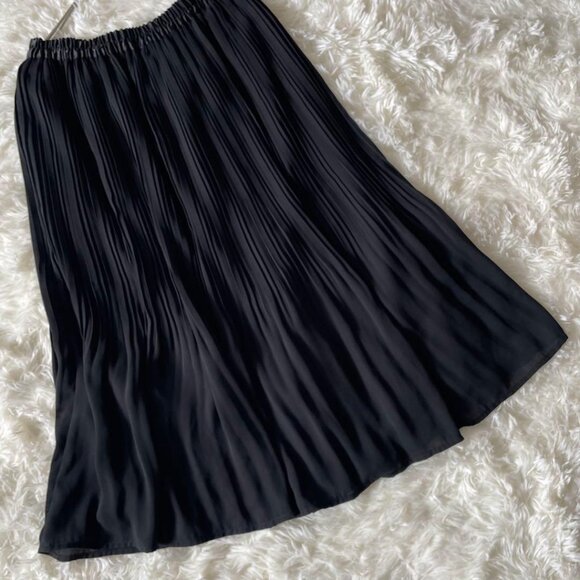 Exceti Globe Accordion Pleated Mid-length Skirt Size S Black - Picture 4 of 5